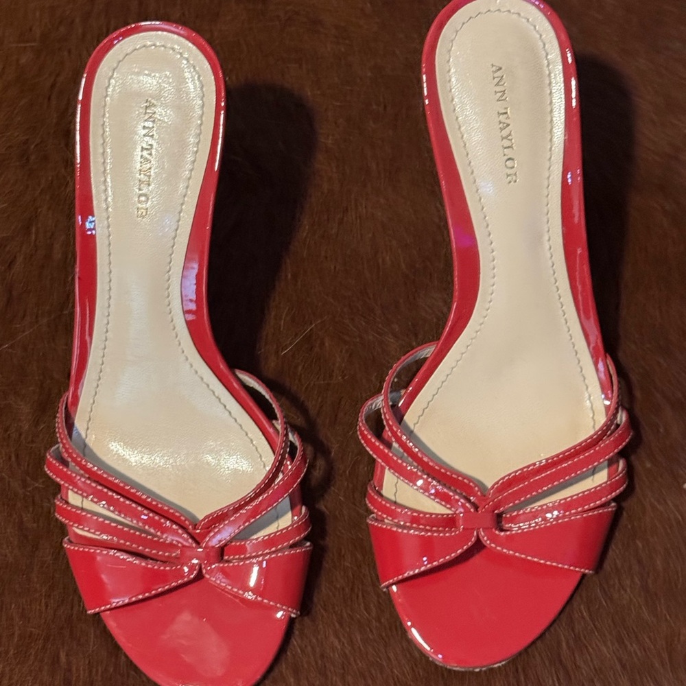 Ann Taylor Red Strappy Heels